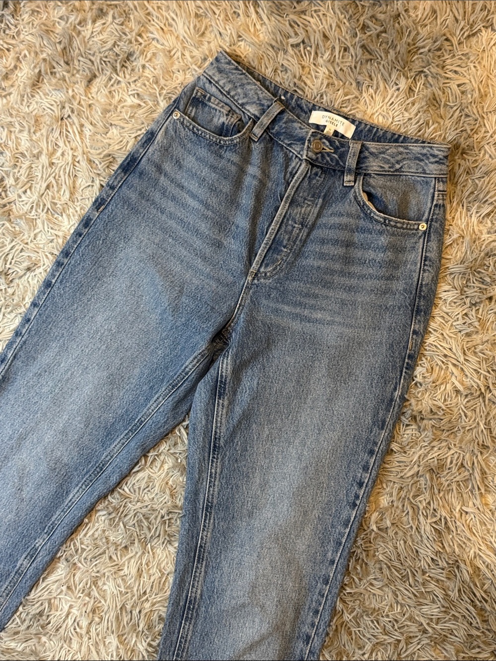 Dynamite High-Rise Washed Blue Jeans